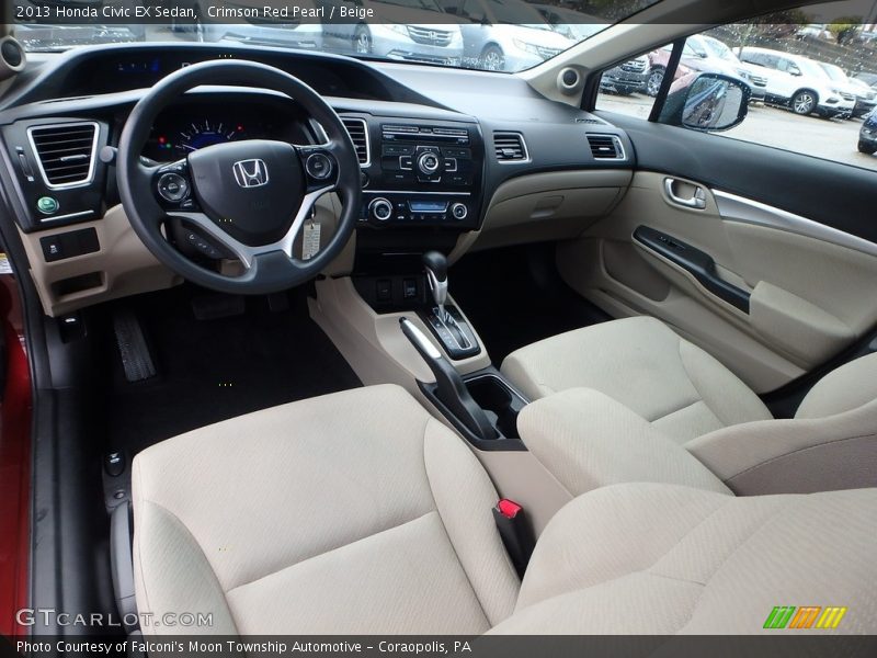 Crimson Red Pearl / Beige 2013 Honda Civic EX Sedan