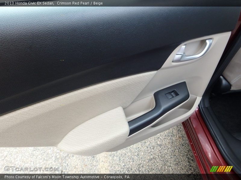 Crimson Red Pearl / Beige 2013 Honda Civic EX Sedan