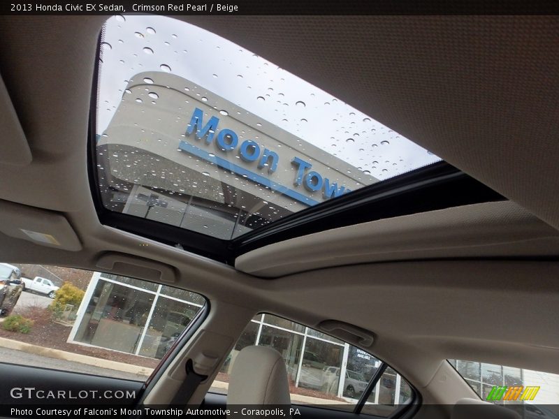 Crimson Red Pearl / Beige 2013 Honda Civic EX Sedan