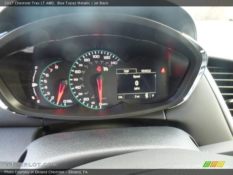 Blue Topaz Metallic / Jet Black 2017 Chevrolet Trax LT AWD