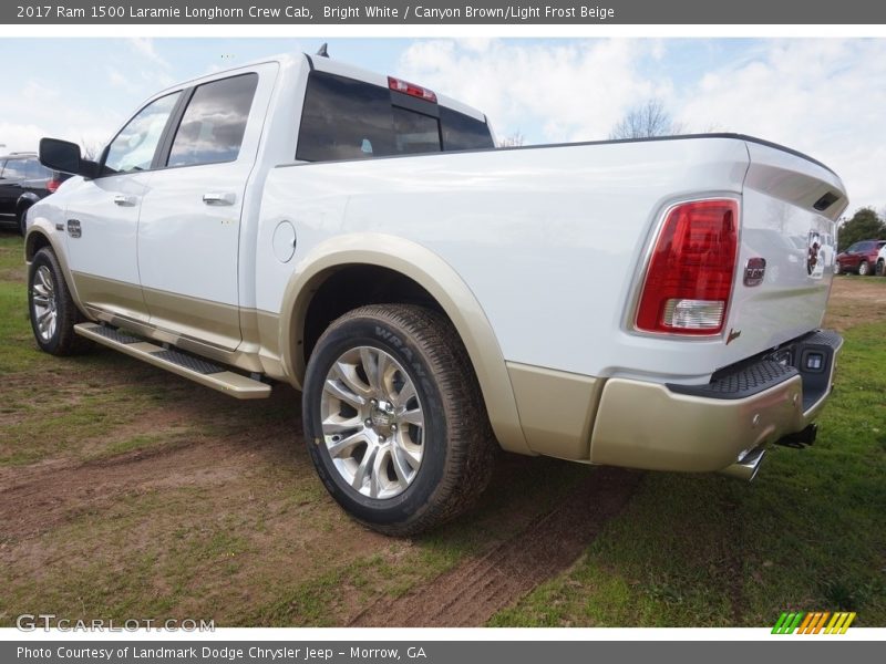 Bright White / Canyon Brown/Light Frost Beige 2017 Ram 1500 Laramie Longhorn Crew Cab