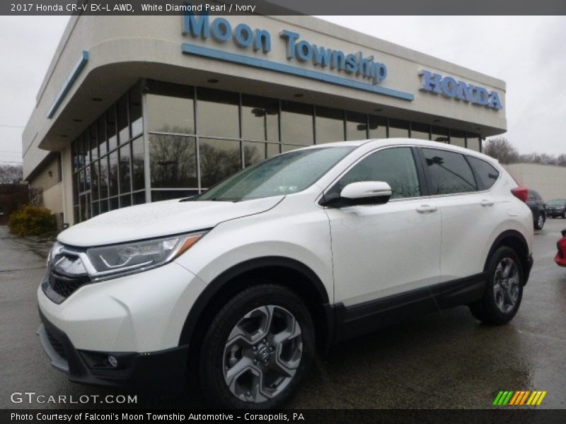 White Diamond Pearl / Ivory 2017 Honda CR-V EX-L AWD