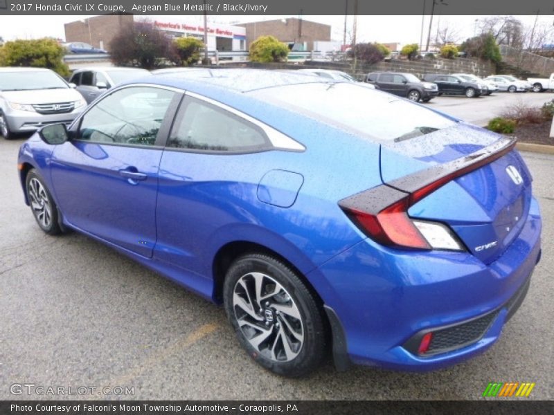 Aegean Blue Metallic / Black/Ivory 2017 Honda Civic LX Coupe