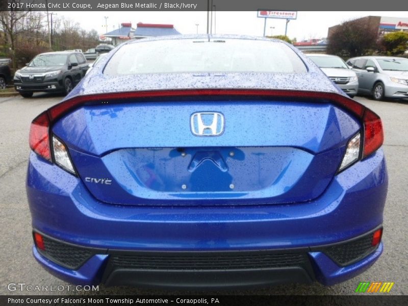 Aegean Blue Metallic / Black/Ivory 2017 Honda Civic LX Coupe