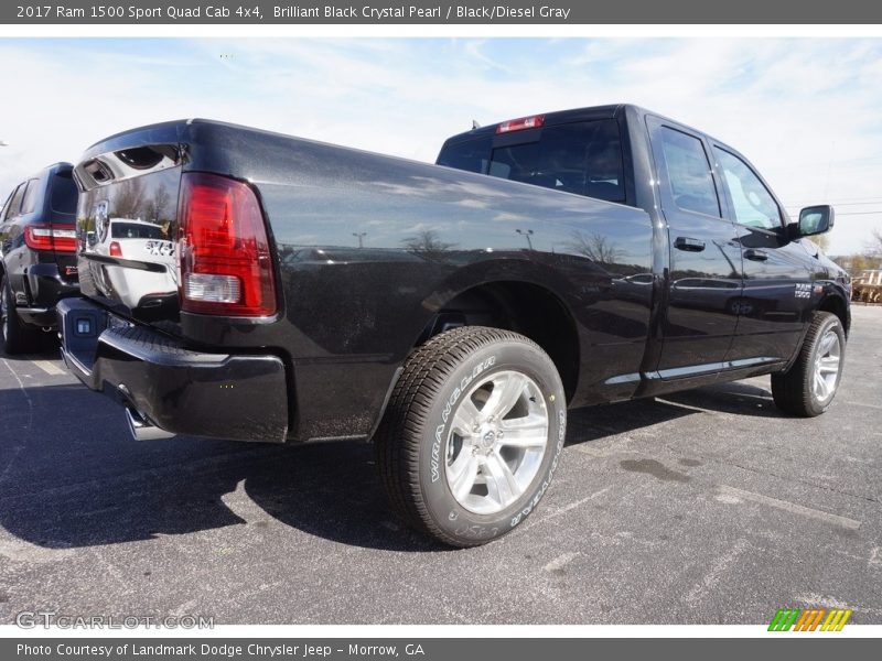 Brilliant Black Crystal Pearl / Black/Diesel Gray 2017 Ram 1500 Sport Quad Cab 4x4