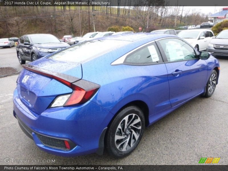 Aegean Blue Metallic / Black/Ivory 2017 Honda Civic LX Coupe