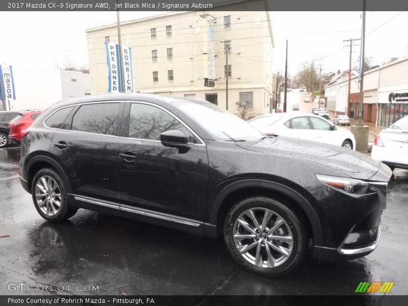 Jet Black Mica / Signature Auburn 2017 Mazda CX-9 Signature AWD