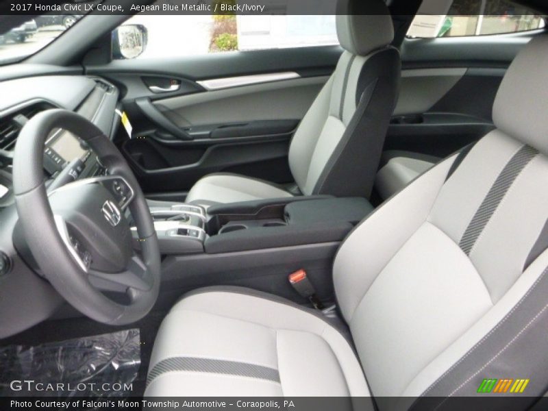 Aegean Blue Metallic / Black/Ivory 2017 Honda Civic LX Coupe