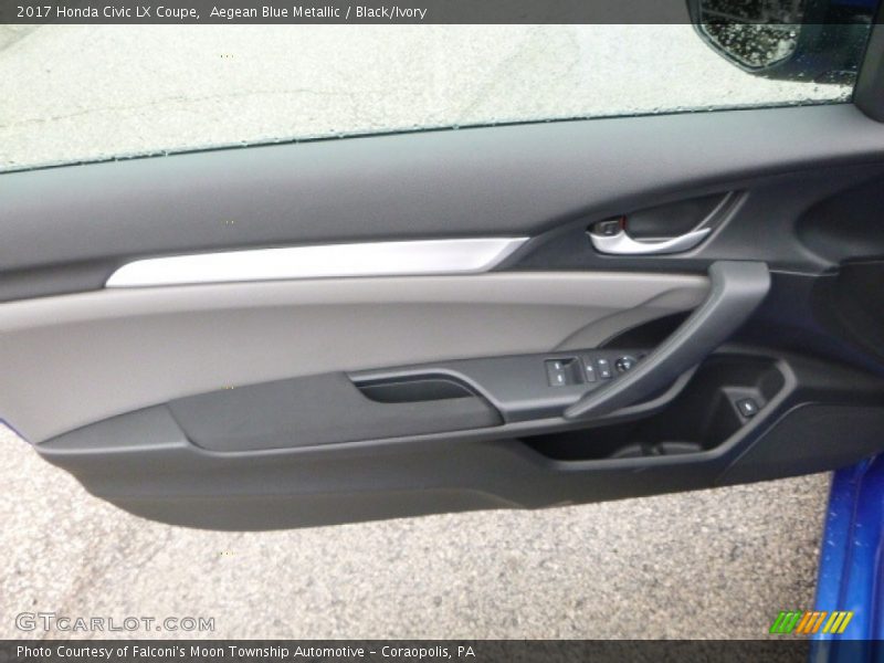 Aegean Blue Metallic / Black/Ivory 2017 Honda Civic LX Coupe