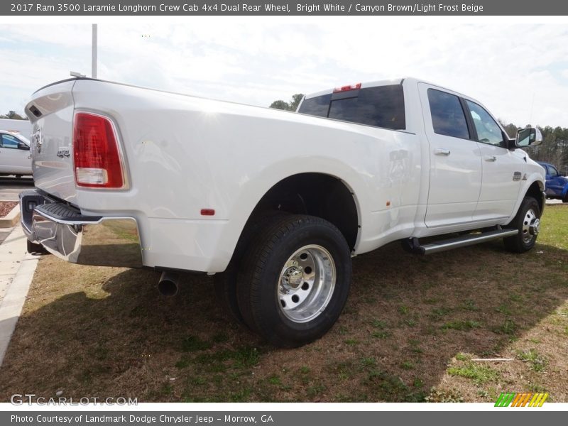 Bright White / Canyon Brown/Light Frost Beige 2017 Ram 3500 Laramie Longhorn Crew Cab 4x4 Dual Rear Wheel