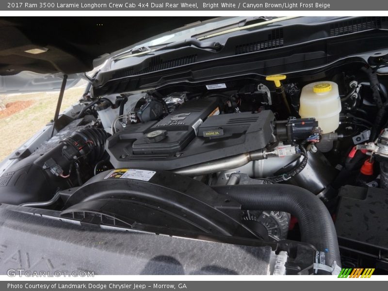 Bright White / Canyon Brown/Light Frost Beige 2017 Ram 3500 Laramie Longhorn Crew Cab 4x4 Dual Rear Wheel