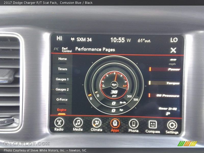 Contusion Blue / Black 2017 Dodge Charger R/T Scat Pack