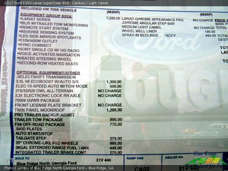 Caribou / Light Camel 2017 Ford F150 Lariat SuperCrew 4X4