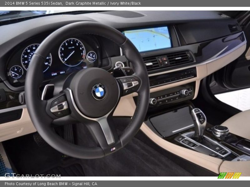 Dark Graphite Metallic / Ivory White/Black 2014 BMW 5 Series 535i Sedan