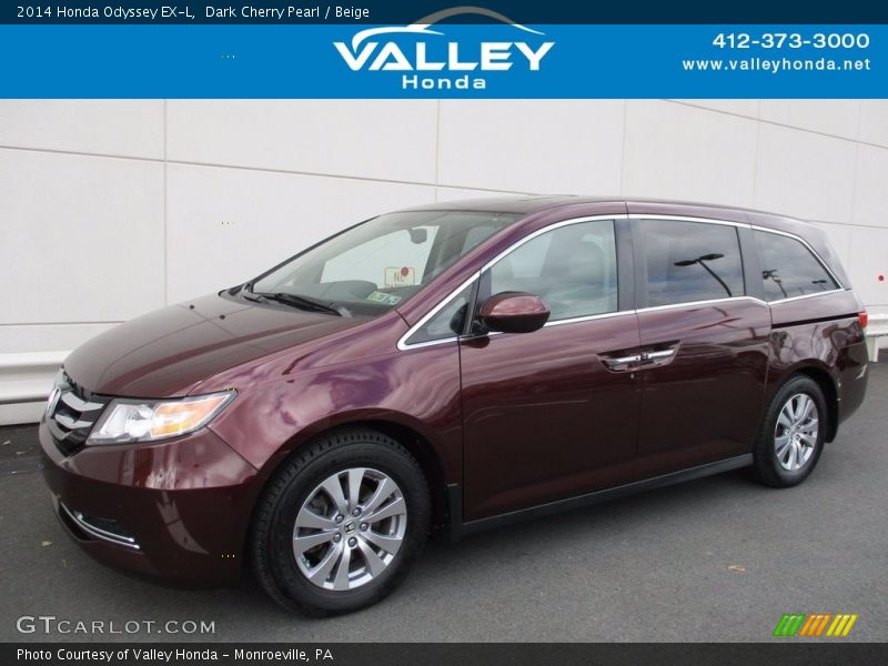 Dark Cherry Pearl / Beige 2014 Honda Odyssey EX-L
