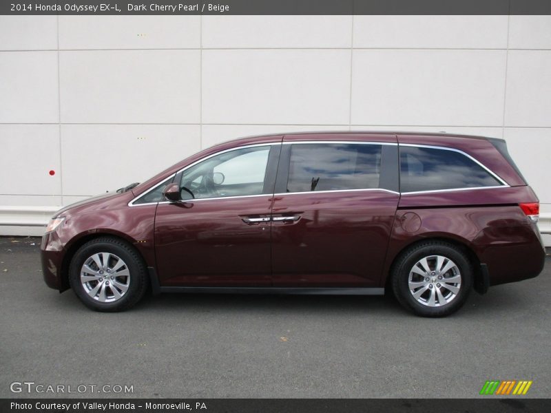 Dark Cherry Pearl / Beige 2014 Honda Odyssey EX-L