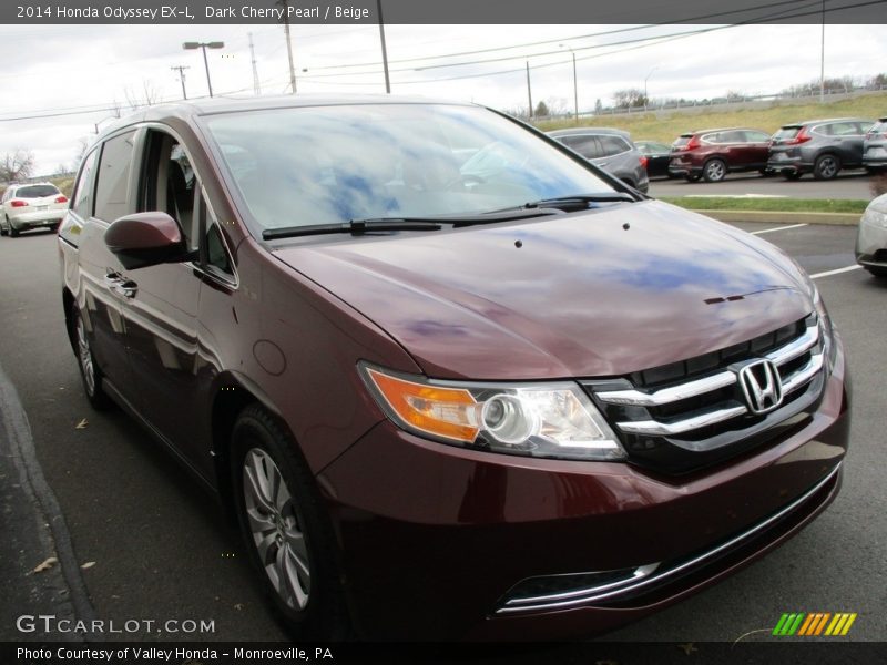 Dark Cherry Pearl / Beige 2014 Honda Odyssey EX-L