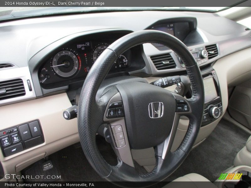 Dark Cherry Pearl / Beige 2014 Honda Odyssey EX-L