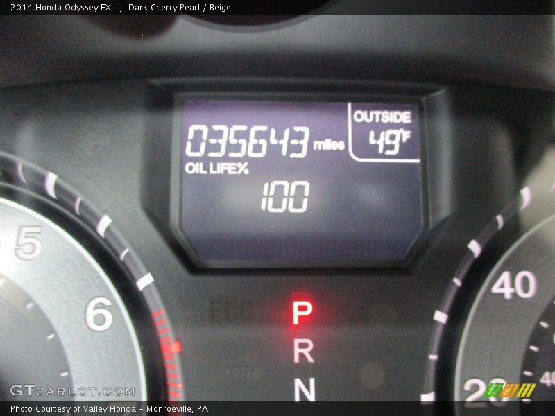 Dark Cherry Pearl / Beige 2014 Honda Odyssey EX-L