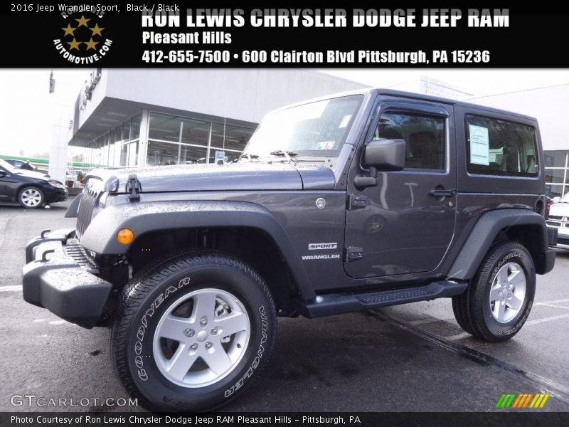 Black / Black 2016 Jeep Wrangler Sport