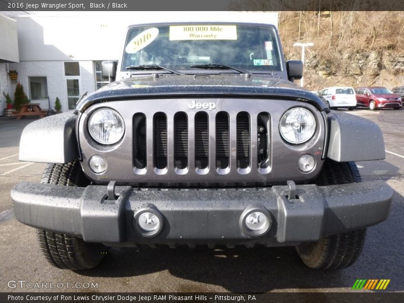 Black / Black 2016 Jeep Wrangler Sport