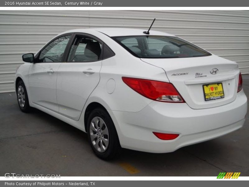 Century White / Gray 2016 Hyundai Accent SE Sedan