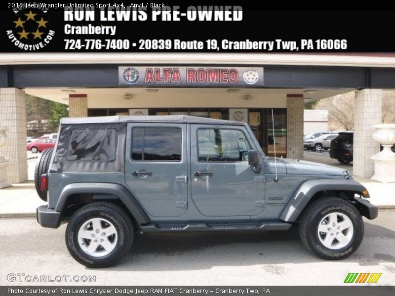 Anvil / Black 2015 Jeep Wrangler Unlimited Sport 4x4