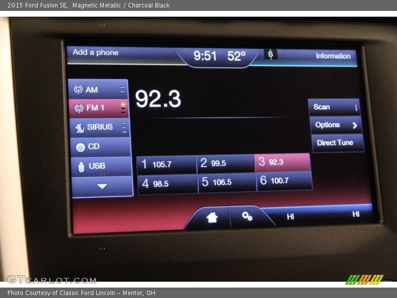 Magnetic Metallic / Charcoal Black 2015 Ford Fusion SE
