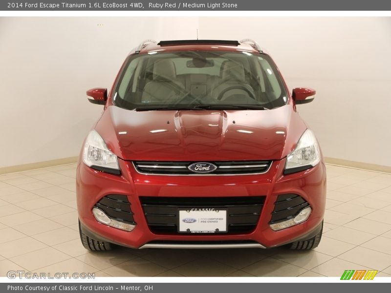 Ruby Red / Medium Light Stone 2014 Ford Escape Titanium 1.6L EcoBoost 4WD