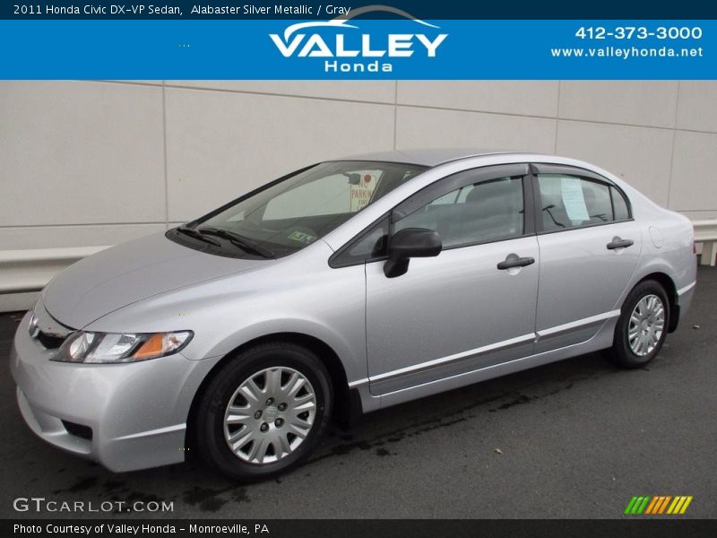 Alabaster Silver Metallic / Gray 2011 Honda Civic DX-VP Sedan