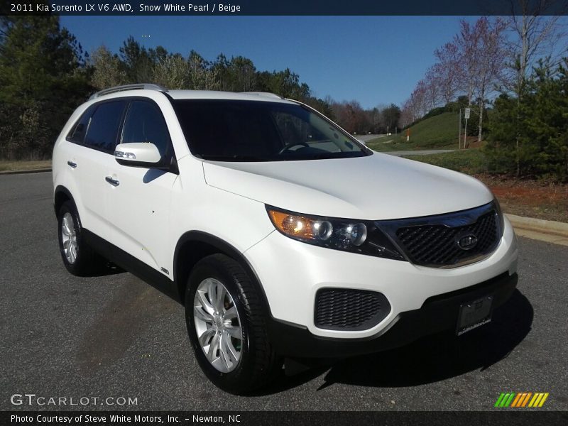 Snow White Pearl / Beige 2011 Kia Sorento LX V6 AWD