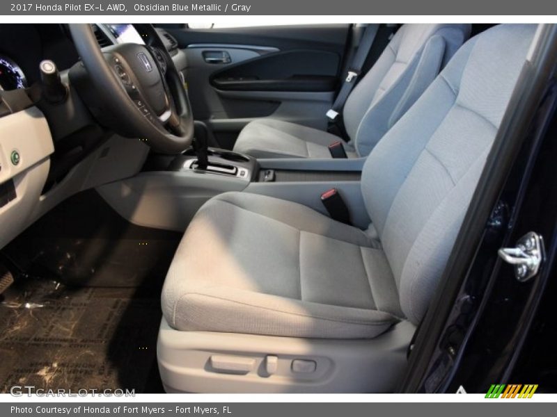 Obsidian Blue Metallic / Gray 2017 Honda Pilot EX-L AWD