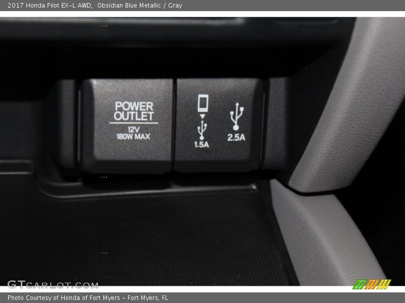 Obsidian Blue Metallic / Gray 2017 Honda Pilot EX-L AWD