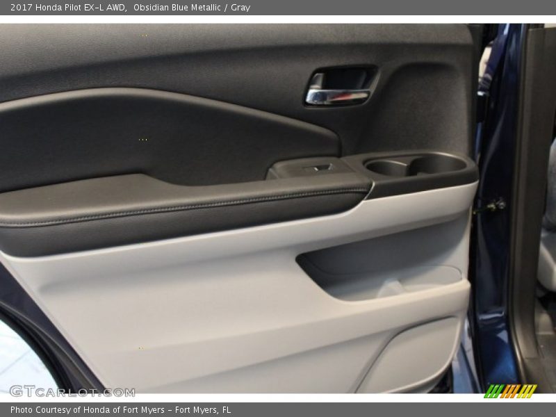 Obsidian Blue Metallic / Gray 2017 Honda Pilot EX-L AWD