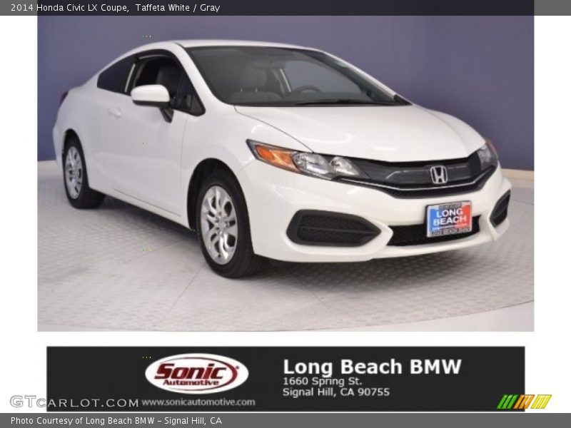 Taffeta White / Gray 2014 Honda Civic LX Coupe