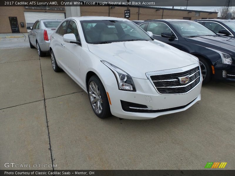 Crystal White Tricoat / Light Neutral w/Jet Black Accents 2017 Cadillac ATS Luxury AWD