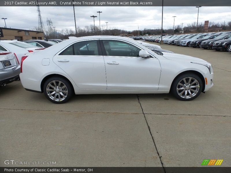 Crystal White Tricoat / Light Neutral w/Jet Black Accents 2017 Cadillac ATS Luxury AWD