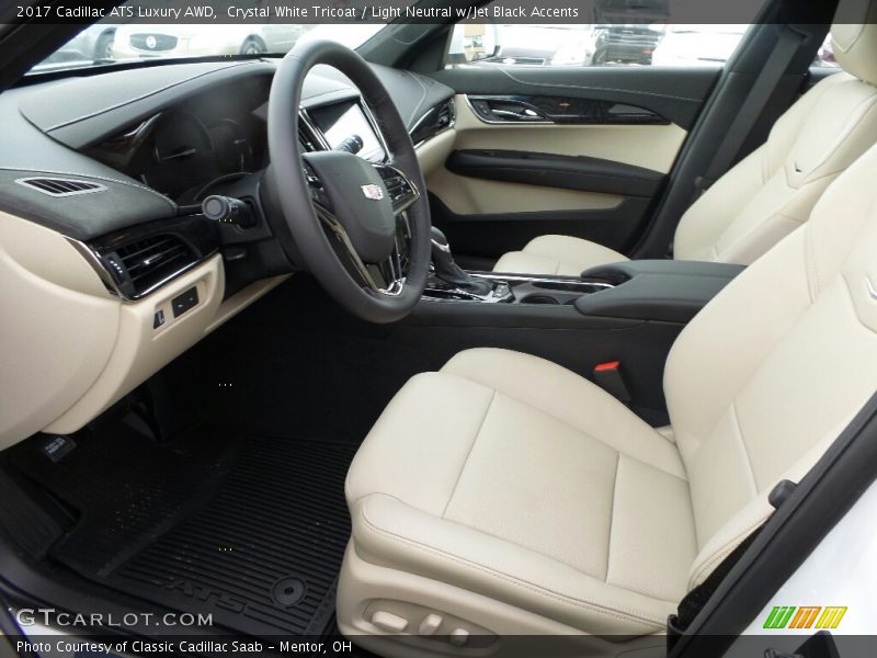 Crystal White Tricoat / Light Neutral w/Jet Black Accents 2017 Cadillac ATS Luxury AWD