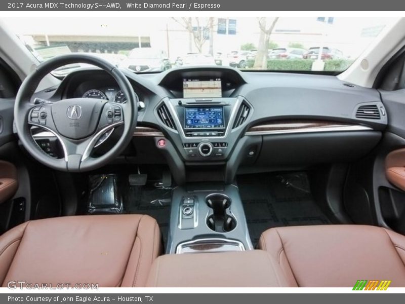 White Diamond Pearl / Espresso 2017 Acura MDX Technology SH-AWD