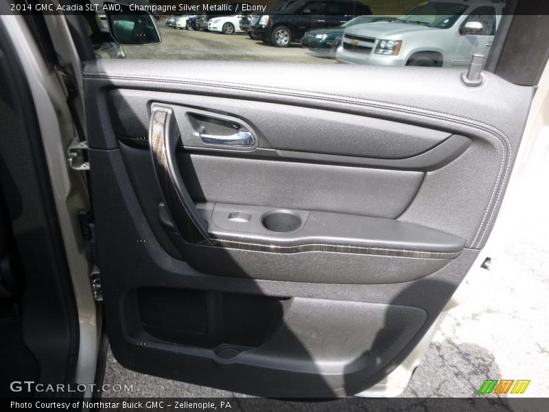 Champagne Silver Metallic / Ebony 2014 GMC Acadia SLT AWD