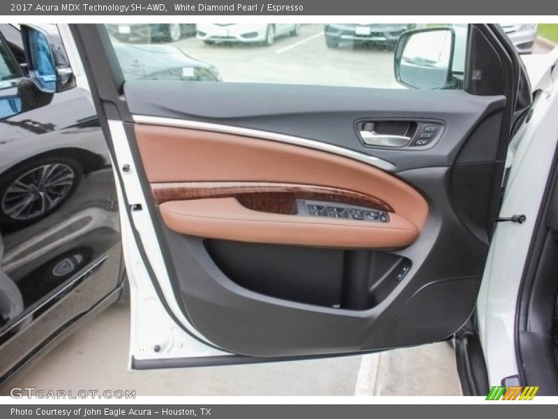 White Diamond Pearl / Espresso 2017 Acura MDX Technology SH-AWD