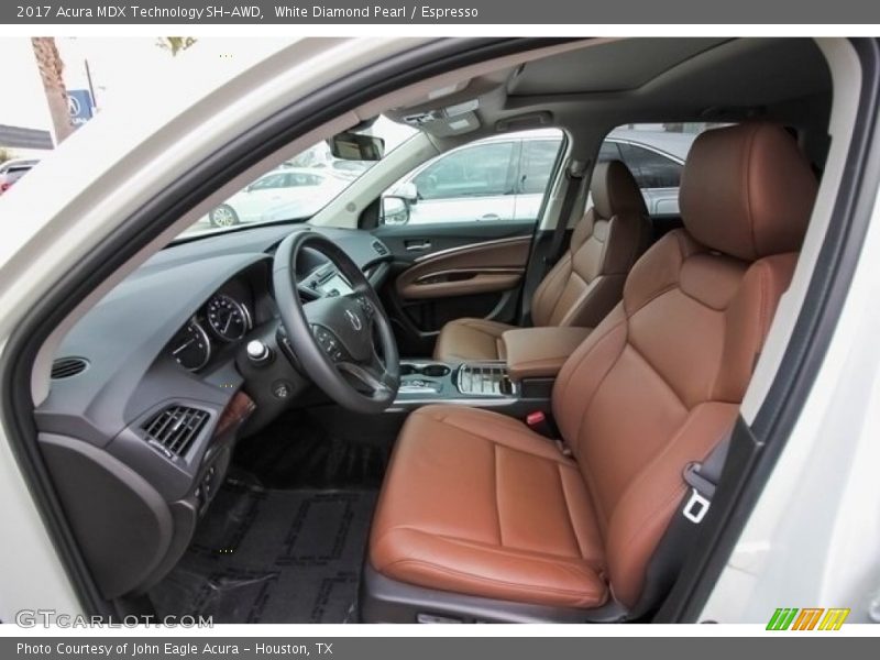 White Diamond Pearl / Espresso 2017 Acura MDX Technology SH-AWD
