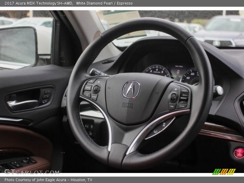 White Diamond Pearl / Espresso 2017 Acura MDX Technology SH-AWD