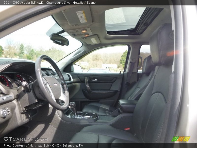 Champagne Silver Metallic / Ebony 2014 GMC Acadia SLT AWD