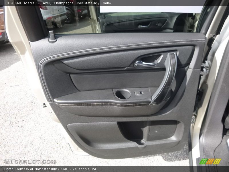 Champagne Silver Metallic / Ebony 2014 GMC Acadia SLT AWD