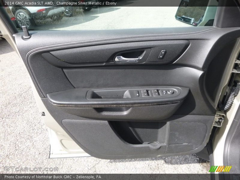 Champagne Silver Metallic / Ebony 2014 GMC Acadia SLT AWD