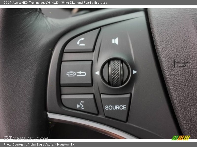 White Diamond Pearl / Espresso 2017 Acura MDX Technology SH-AWD