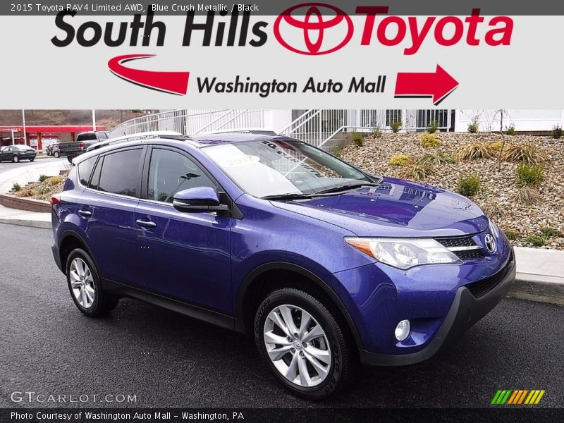 Blue Crush Metallic / Black 2015 Toyota RAV4 Limited AWD