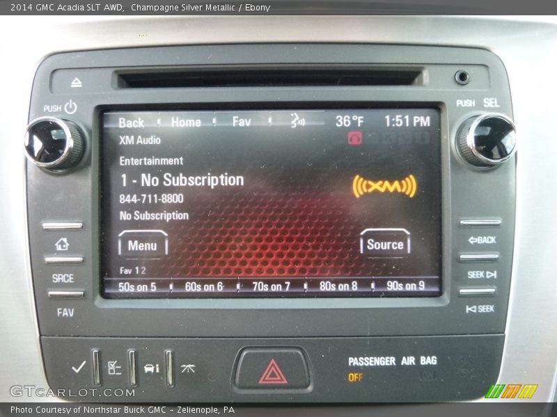 Champagne Silver Metallic / Ebony 2014 GMC Acadia SLT AWD