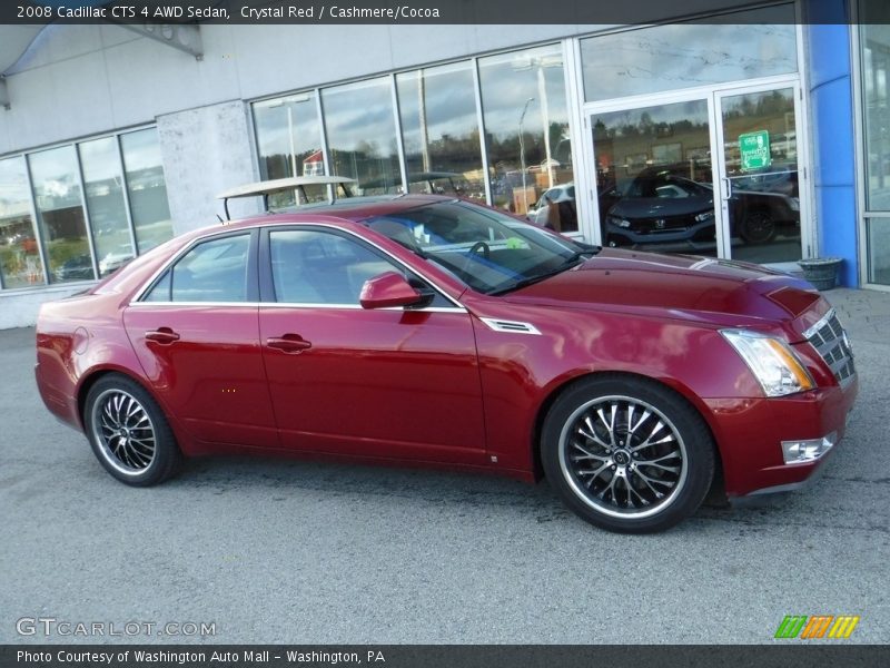 Crystal Red / Cashmere/Cocoa 2008 Cadillac CTS 4 AWD Sedan